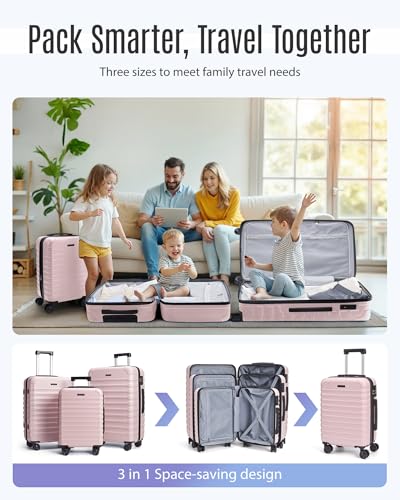 Luggage Sets 3 Pcs Suitcase with Wheels