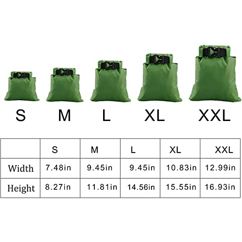 Dry Bag 5 Pack Waterproof Dry Sack (5 Count)