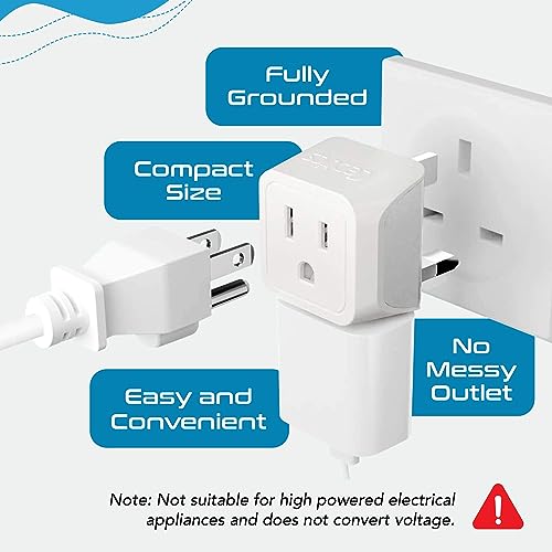 2 in 1 UK Adapters for Travel (3 Count)