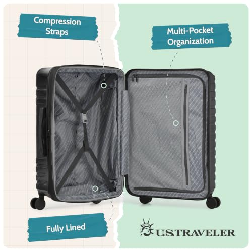 Boren Expandable Hardside Rugged Travel Luggage with 8 Spinner Wheels (3 Piece)
