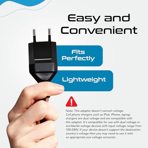USA Canada to European Plug Adapter (6 Plug adapter)