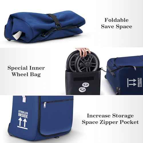 Stroller Bag Stroller Travel Bag for Airplane Compatible with UPPAbaby Vista V1 V2 V3