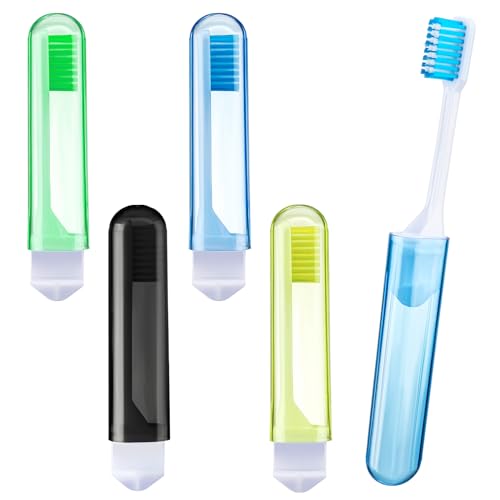 4 Pcs Travel Toothbrush Mini Foldable with Case