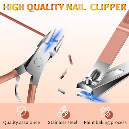 Manicure Set 16Pcs Professional Stainless Steel Pedicure Kit Mens Grooming Kit Fingernail & Toenail Clippers Set Manicure Kit with Luxurious Travel Bag (7.7603 Ounce)