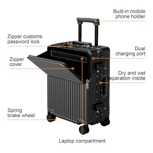 Carry on suitcase Zipperless Luggage