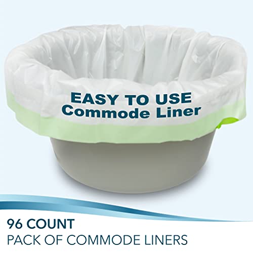 Bedside Commode Liners for Portable Toilet Chair Bucket and Bedpan (96 Count)