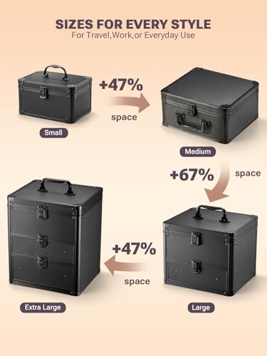Makeup Box with Detachable Magnetic LED Mirror