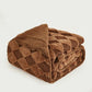 Luxury Faux Fur Rabbit Fur Throw Blanket Brown 90"x80"