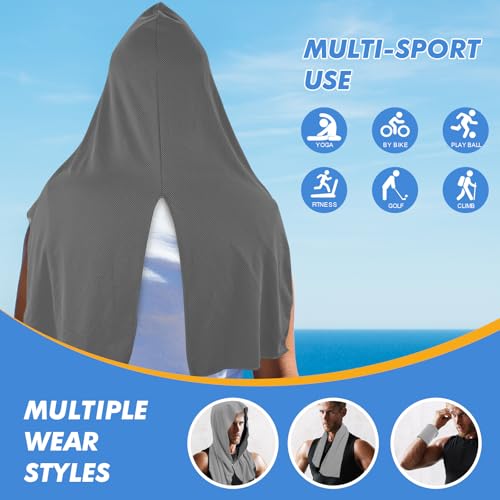 4 Pack Cooling Hoodie Towels for Neck and Face (4 Count)