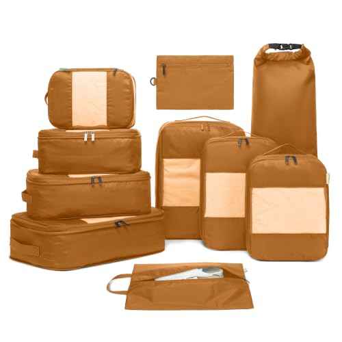 10 Pack Large Compression Packing Cubes for Travel (10 Count)