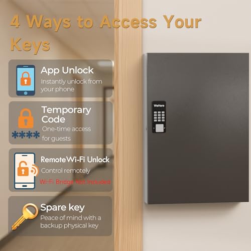 192 Key Lock Box Smart Key Organier Cabinet with Keypad & App for Office