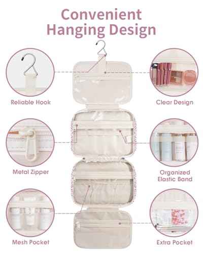 Hanging Toiletry Bag for Women Travel Makeup Bag Organizer Toiletries Bag for Travel Size Essentials Accessories Cosmetics