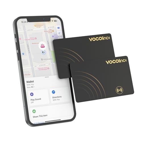 Apple MFi Certified] VOCOlinc Air Tag Card Wallet Tracker 1.6mm 2 Pack