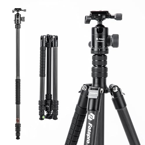 73" 185cm Carbon Fiber Travel Tripod for Camera