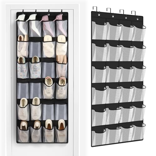 24 Large Pockets Over Door Shoe Organizer