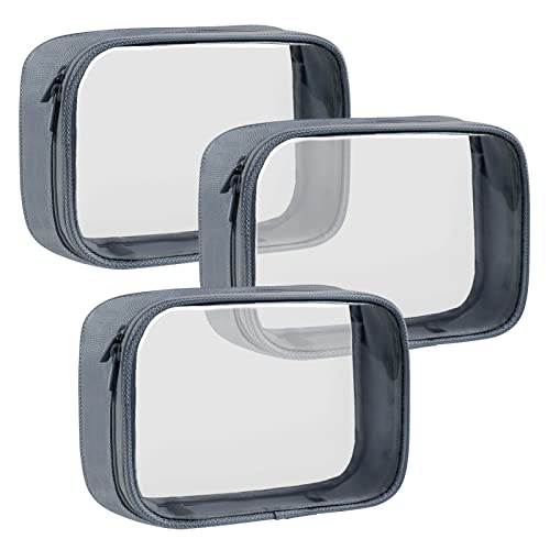 TSA Approved Toiletry Bag Clear Quart Size Travel Bags Makeup Bag (3 Count)