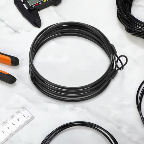 12 Pack Security Cable Luggage Lock with Loops 7 ft 3mm Braided Steel Coated Bike Cable Wire Double Loop Anti Theft Safety for U Lock (12 Count)