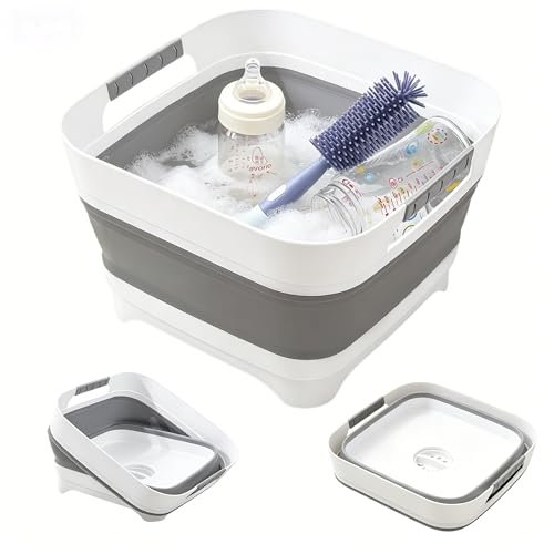 2.6 Gal 10L Collapsible Wash Basin with Drain Plug