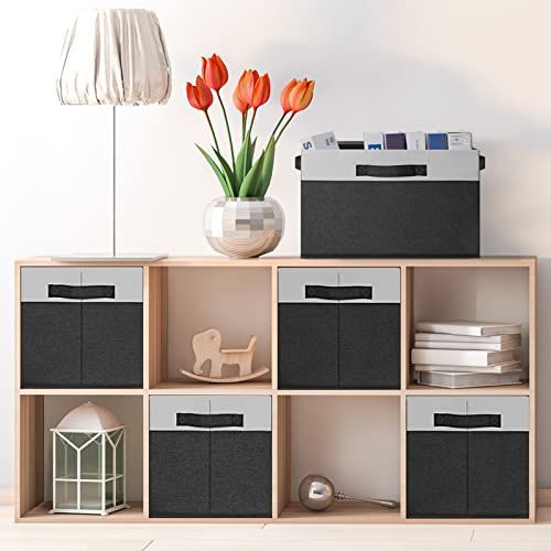Large Storage Baskets for Shelves 6 Pack (6 Count)