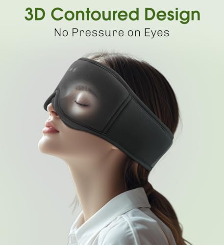 Bamboo Cotton Large Sleep Mask with Bluetooth Wireless Headphones