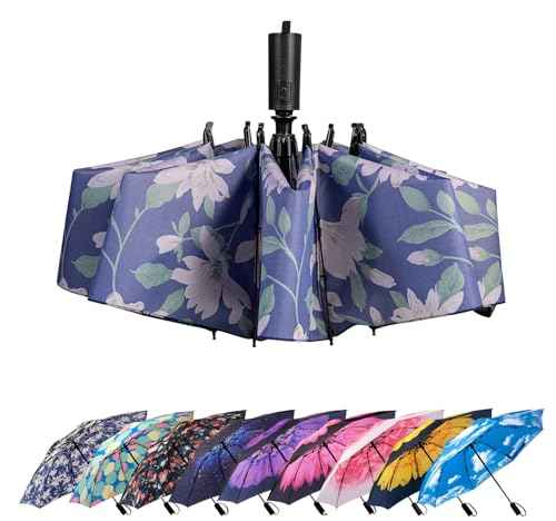 Umbrella Reverse Travel Umbrella Windproof Compact Folding