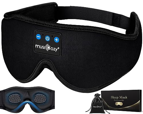 3D Sleep Headphones Bluetooth 5.4 Sleep Mask with HD Speakers