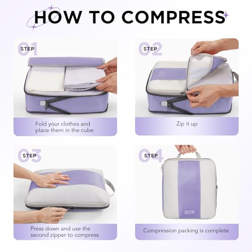 10 Set Compression Packing Cubes for Travel Essentials (10 Count)