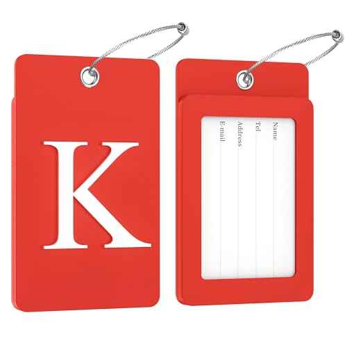 2 Pack Initial Luggage Tags for Suitcases Airplane Travel Essentials (2 Count)