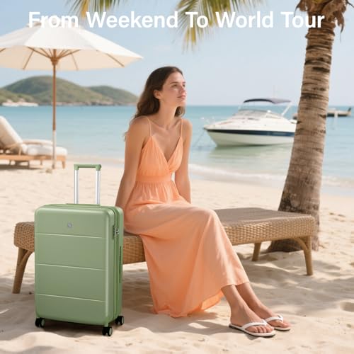 3 Piece Luggage Set Expandable Hardside Suitcases with Spinner Wheels (3 Count)