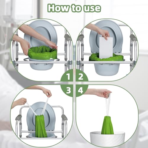 Bedside Commode Liners with Absorbent Pads