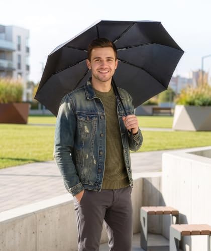 Windproof Compact Umbrellas for Rain (2 Count)