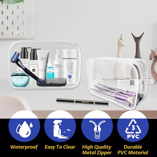 16 Pieces Clear Makeup Bags Bulk (16 Count)
