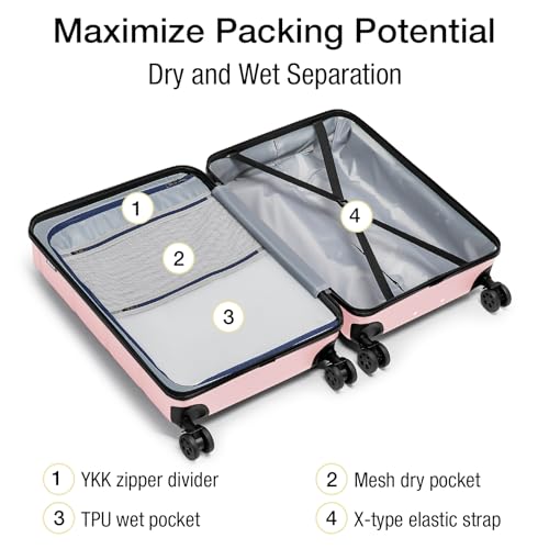 Luggage Sets 2 Piece Suitcase Set Hardshell 20 inch (2 Count)