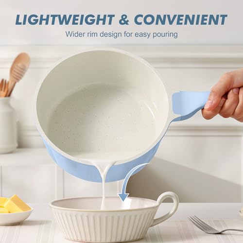 Ceramic Nonstick Saucepan with Lid 1.5 QT