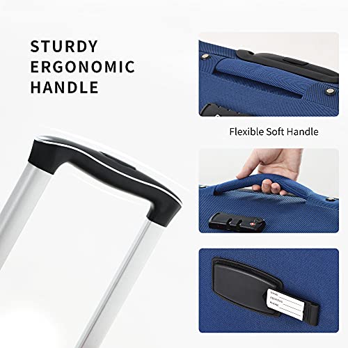 Softside Luggage Set Softshell Lightweight 3 Piece Spinner Suitcase (3 Count)