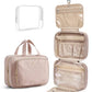 Toiletry Bag Hanging Travel Makeup Organizer with TSA Approved Transparent Cosmetic Bag Makeup Bag for Full Sized Toiletries (2 Count)