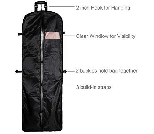72" Tri Fold Wedding Garment Bag for Long Dress & Gown