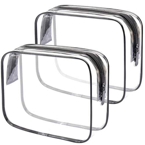 Clear Toiletry Bag TSA Approved Quart Size Travel Carry On (2 Count)