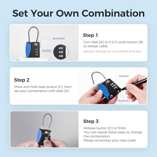 TSA Approved Travel Luggage Locks (4 Count)