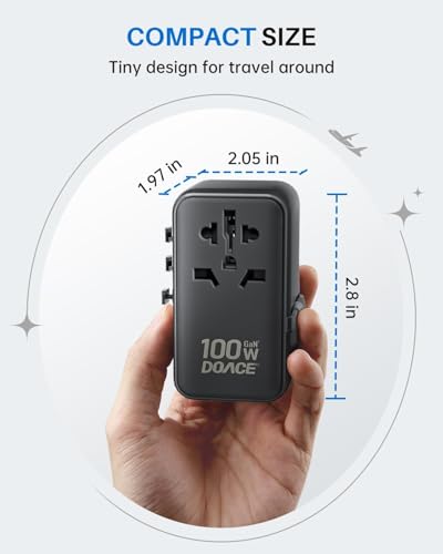 100W GaN Universal Travel Adapter with USB