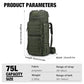 75L Molle Hiking Internal Frame Backpacks with Rain Cover for Camping