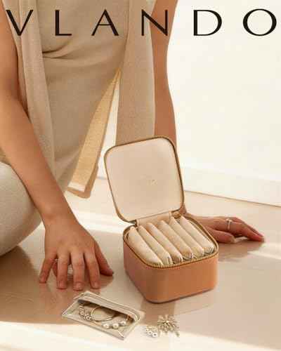 Travel Jewelry Case with Clear 6 Velvet Bags
