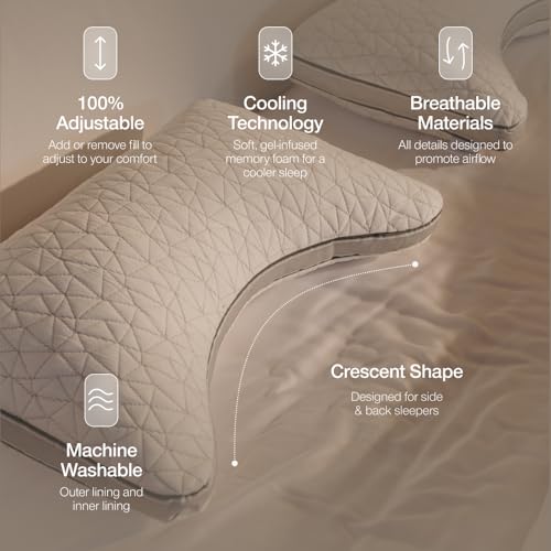 Eden Crescent Bed Pillow for Side & Back Sleepers