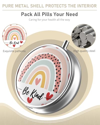 Pill Box 3 Compartment Portable Travel Medicine Box with Mirror