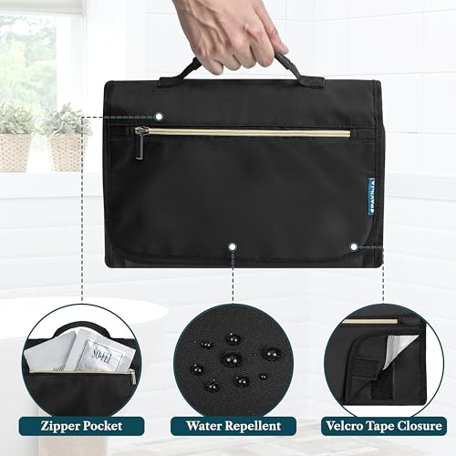Hanging Toiletry Bag for Women Men Foldable Travel Organizer