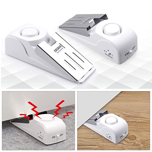 Door Stop Alarm with 120DB Siren Door Stop for Home & Travel (4 Count)