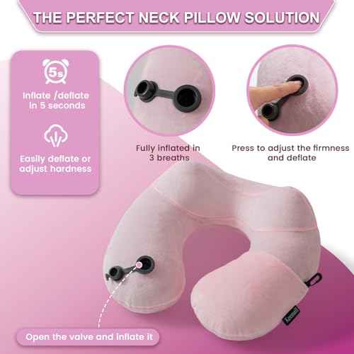 Inflatable Travel Neck & Shoulder Pillow for Airplanes&Long Trips