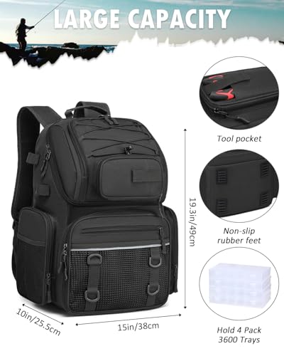 Fishing Backpack with Tackle Boxes