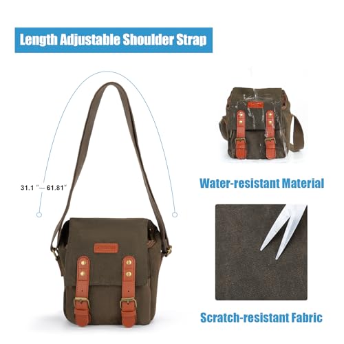 Compact Camera Bag Case Canvas Leather Trim Compatible for Nikon