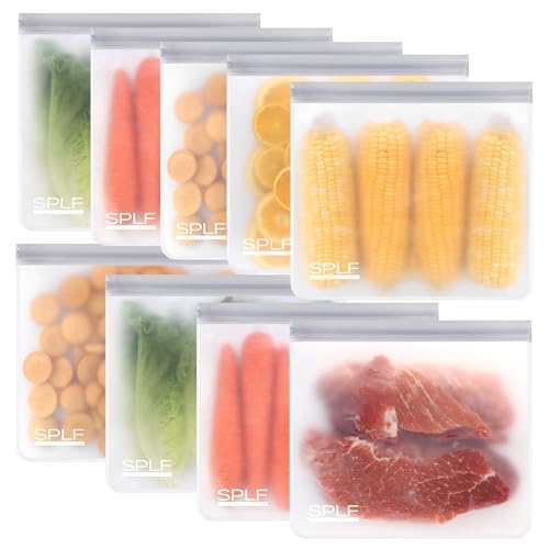 9 Pack Reusable Gallon Freezer Bags Dishwasher Safe (9 Count)